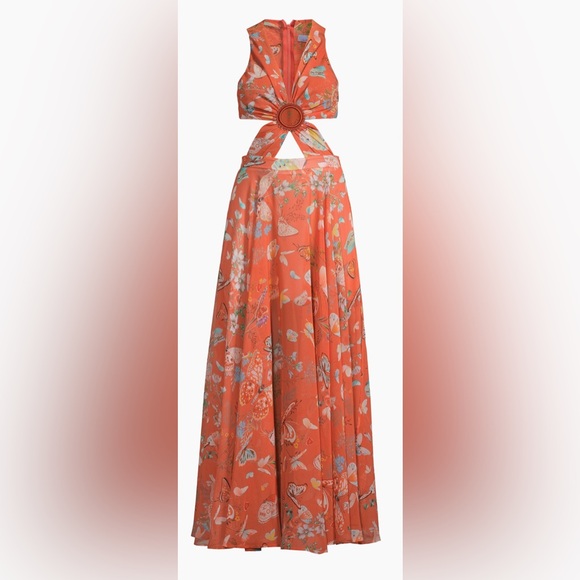 NWT My Beachy Side Begonia cut out maxi dress Size Medium- Gold Flame - Picture 4 of 4